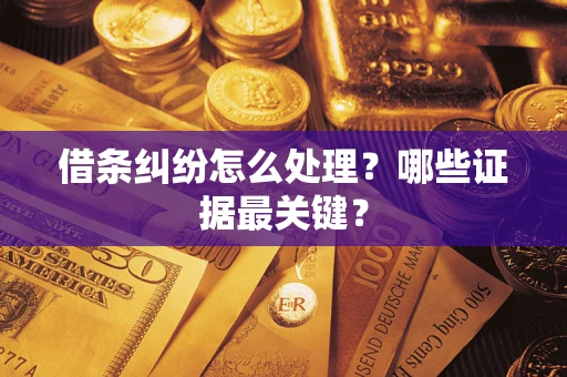 北京借条纠纷怎么处理？哪些证据最关键？