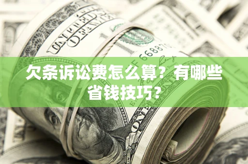 北京欠条诉讼费怎么算？有哪些省钱技巧？